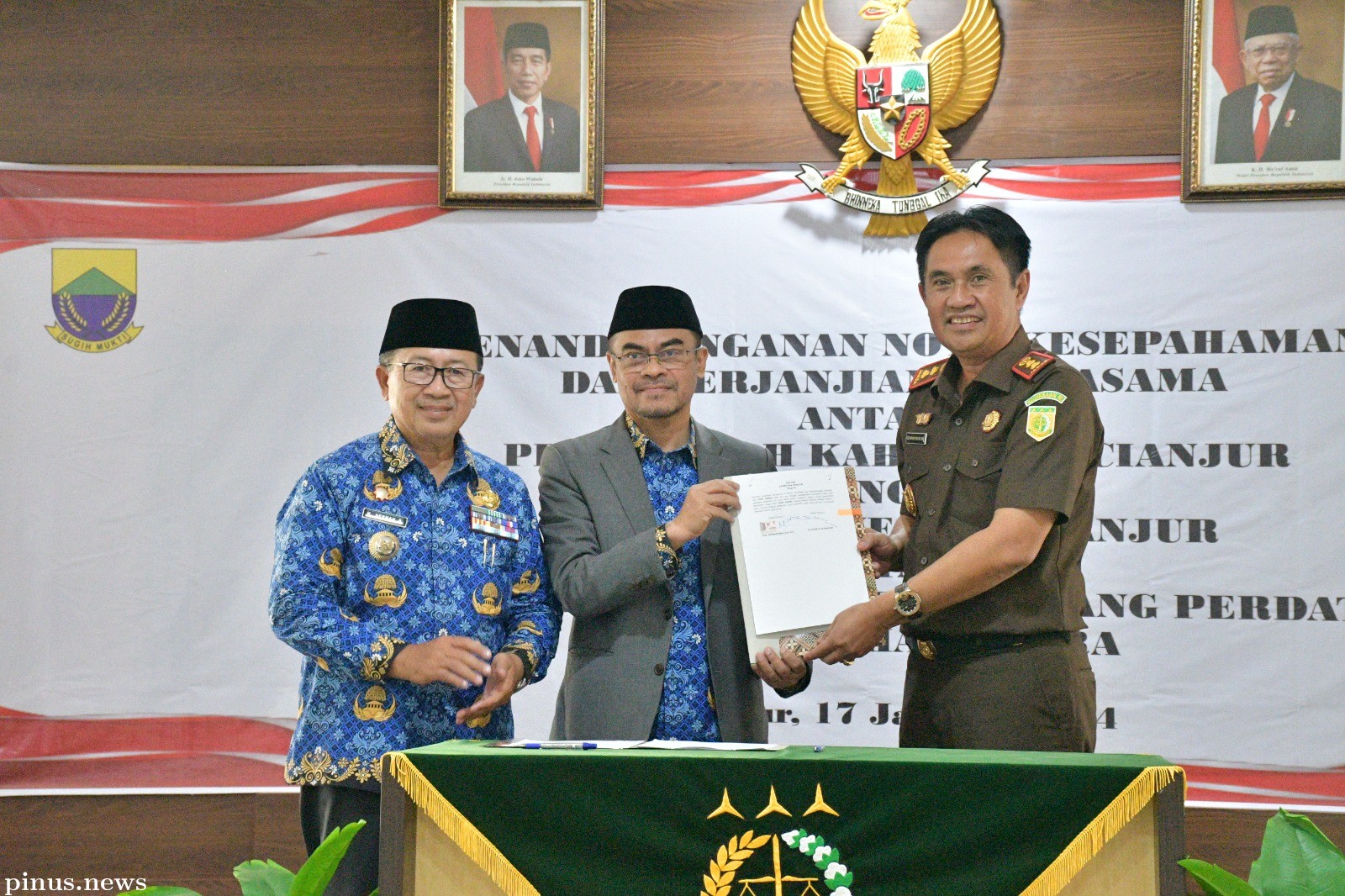 Bupati Cianjur dengan Kejari Tandatangani Nota Kesepahaman dan Perjanjian Kerjasama 