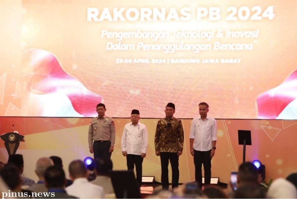 Pesan Wapres Maruf Amin untuk Penanggulangan Bencana pada Rakornas PB 2024