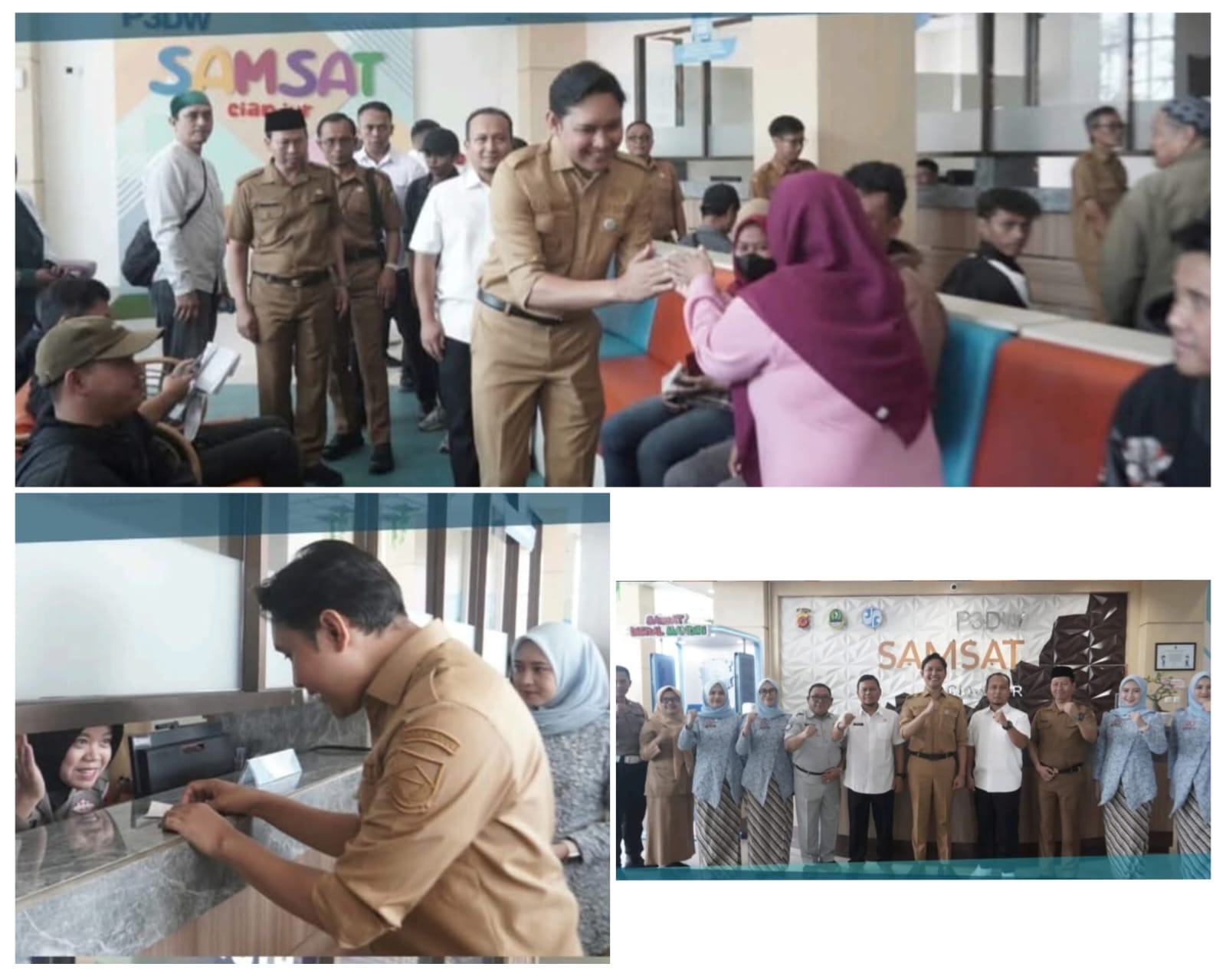 Bupati Wahyu Didampingi Kepala BPKAD Bayar Pajak Kendaraan Dinas Pemkab Cianjur