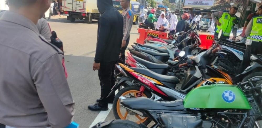 Berikan Kenyamanan Pada Masyarakat, Satlantas Polres Cianjur Amankan 30 Motor Berknalpot Brong 