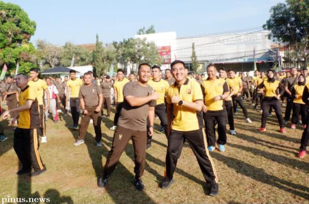 Jaga sinergitas TNI-Polri, Kodim 0608 Cianjur gelar senam bersama